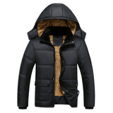 Mens Thick Warm Winter Fleece Hooded Jacket Black Big Pocket Coats