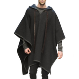 Mens Sleevless Oversized Casual Black Hooded Cloak Cape Coats